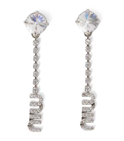 miu miu crystal earrings|miu earrings for women.